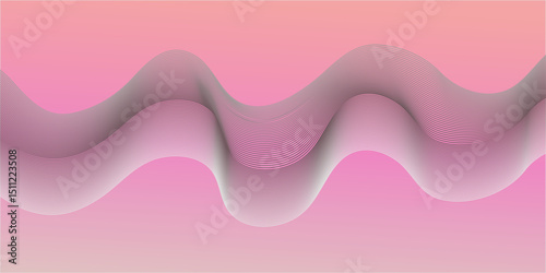 Colourful abstract wave vector background with flowing pink and purple curves