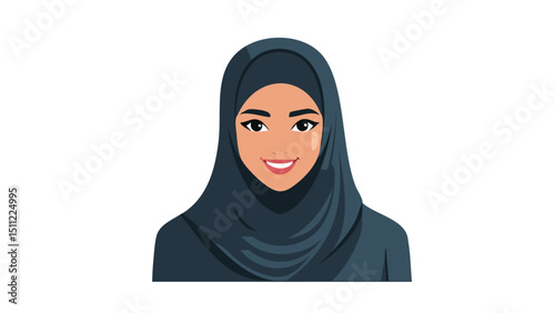 Trendy Muslim woman headshot vector
