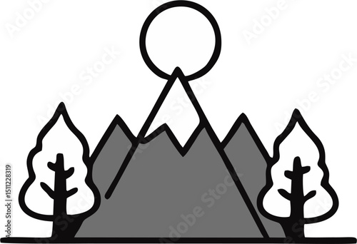 icon nature mountain vector.eps