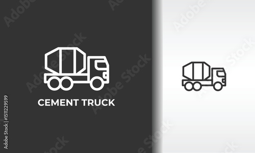 Cement Truck Vector, Icon Or Logo Sign Isolated Symbol Illustration