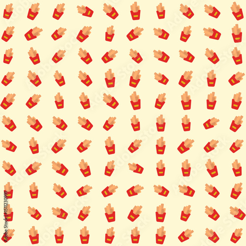 French fries vector pattern, fast food, snack, fast food restaurant, seamless background