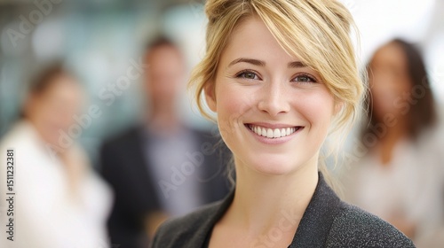 Confident Businesswoman Smiling in Professional Environment