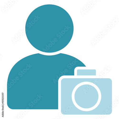 Profile dual tone blue color, mini illustration icon. use for modern concept, print, UI, UX kit, web and app development. Vector related to account management, ecommerce, banking and finance.