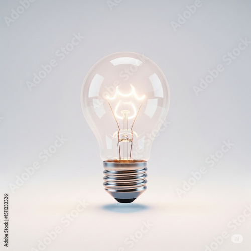 Glowing Incandescent Light Bulb