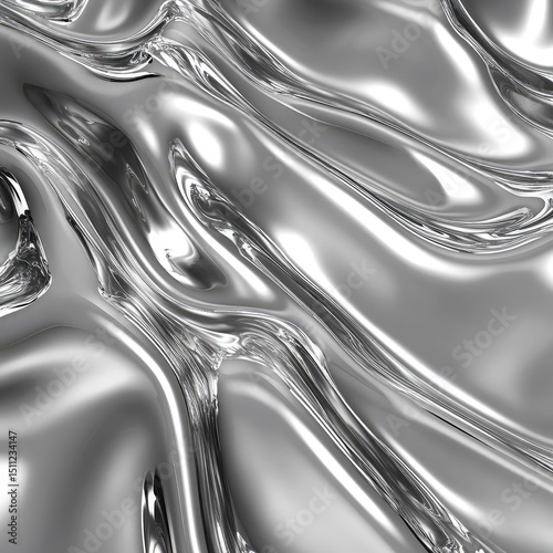 Abstract metallic liquid flowing