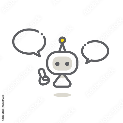 AIアシスタントのイメージイラスト　シンプルでお洒落な線画イラスト