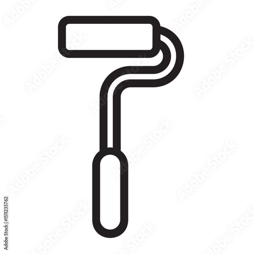 paint roller line icon
