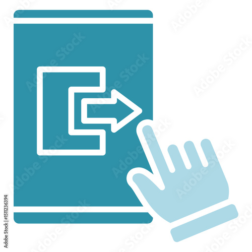 Close Session dual tone blue color, mini illustration icon. use for modern concept, print, UI, UX kit, web and app development. Vector related to account management, ecommerce, banking and finance.