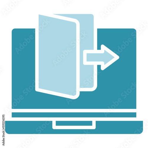 Close Session dual tone blue color, mini illustration icon. use for modern concept, print, UI, UX kit, web and app development. Vector related to account management, ecommerce, banking and finance.