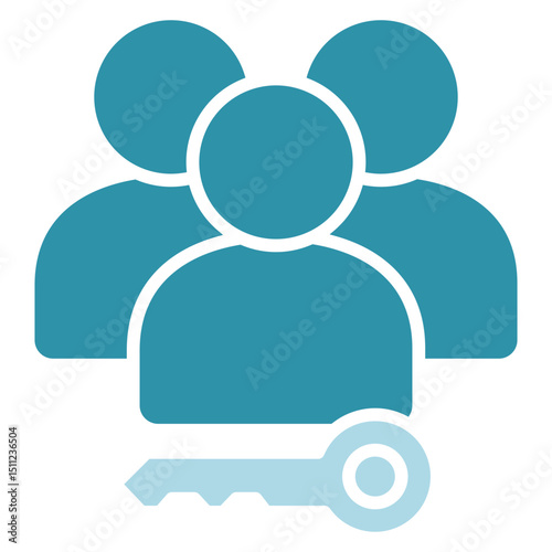 Group Access dual tone blue color, mini illustration icon. use for modern concept, print, UI, UX kit, web and app development. Vector related to account management, ecommerce, banking and finance.