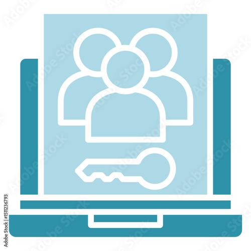Member Role dual tone blue color, mini illustration icon. use for modern concept, print, UI, UX kit, web and app development. Vector related to account management, ecommerce, banking and finance.