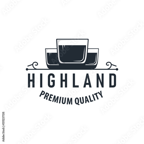 simple minimalist whiskey logo design, bourbon drink design old retro vintage ornament illustration symbol brand product template, business, bar, cafe, restaurant