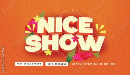 Text effect editable vector graphic of Nice Show, perfect for perfect for movie title, festival poster title, poster, etc.