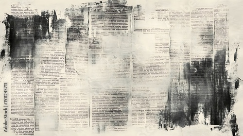 Grungy Black and White Abstract Texture with Aged and Distressed Visuals on Beige Background