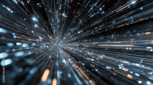 Radiating Light Strands in a Dark Space