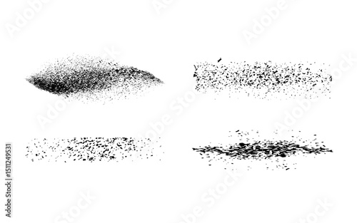 Hand drawn grunge texture brushes. Charcoal texture brushes set. for graphic elements of posters, banners, flayers