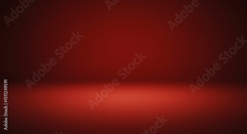 Red Abstract Studio Background - Empty Room, Soft Lighting Product Display