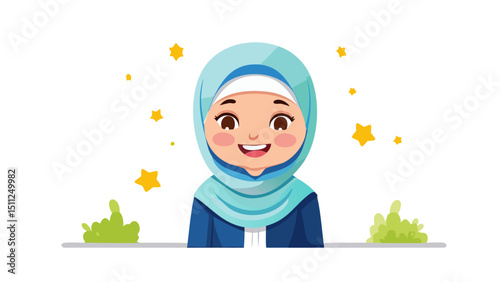 Happy Faithful Girl Illustration Vector
