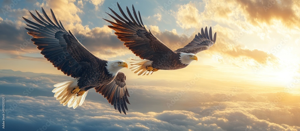 Obraz premium Majestic Eagles Soar (1)