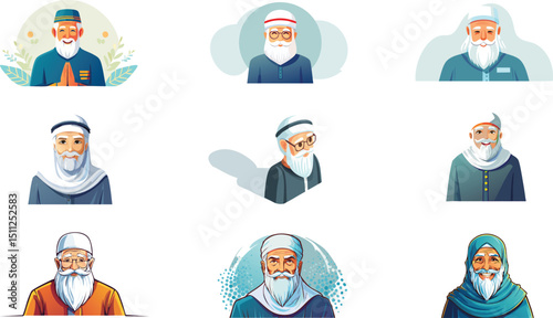 Pious Muslim elder portrait.