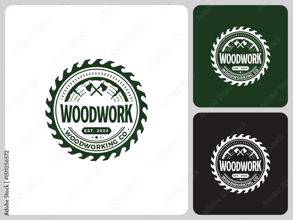 Obraz premium vector logo woodwork