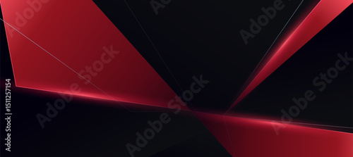 Abstract red black polygon and diagonal lines