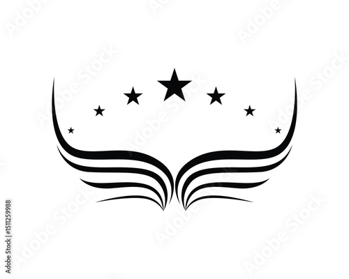 Wings bird sign abstract template icons app