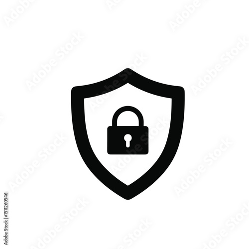 Security shield padlock icon symbolizing data protection and internet safety