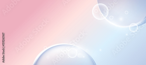 Minimal pastel background with pink and soft blue gradient and bubble
