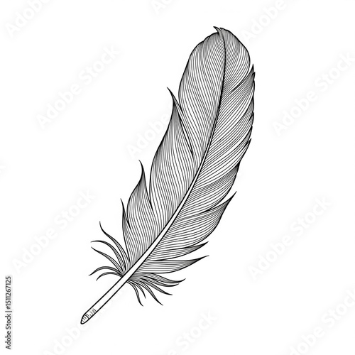 feather on white background