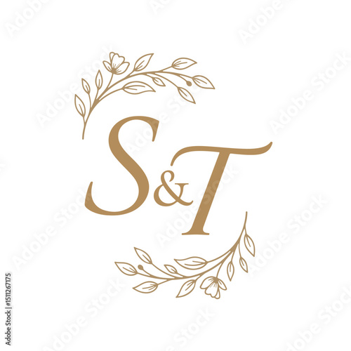 ST initial wedding logo monogram