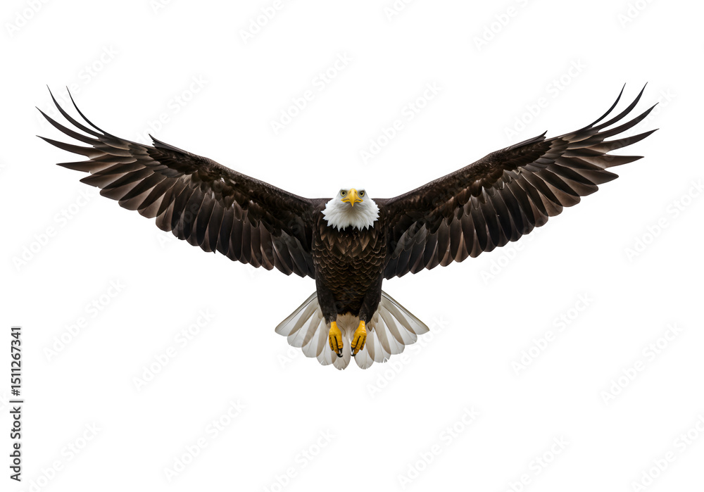 Obraz premium Bald eagle flying bird bald photography. isolated on white or transparent background. PNG