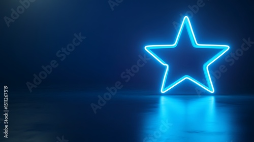Neon star graphic on dark background