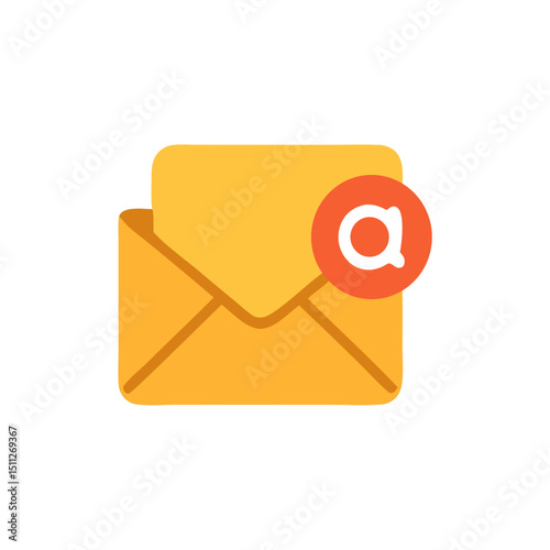 email marketing or Email Notification Icon – Envelope with Message Alert Symbol