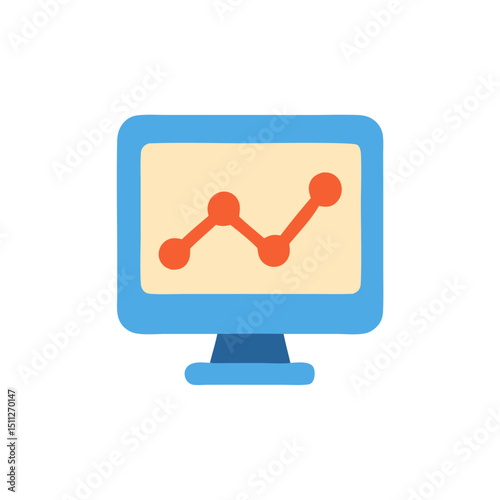 web analytics Icon – Monitor with Graph Display