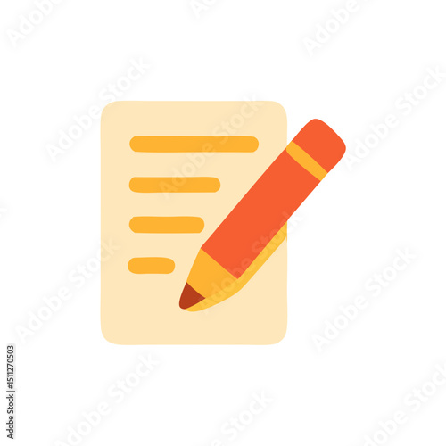 content creation Icon – Paper and Pencil Illustration