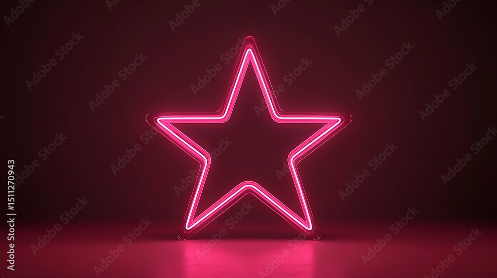 Fototapeta premium Neon pink star graphic (2)