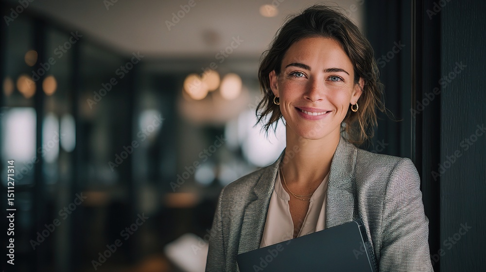 Naklejka premium Smiling Female Investment Director Posing Confidently at Camera
