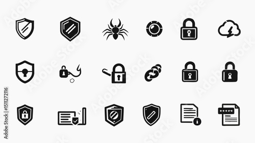 cyber security icon set