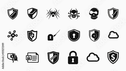 cyber security icon set