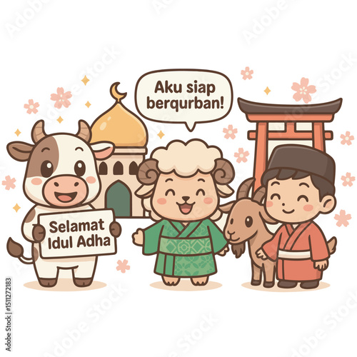 Vector ucapan Selamat Hari Raya Idul Adha yang elegan dan bermakna. Cocok untuk kartu digital, media sosial, cetak, dan promosi. Desain Islami modern, mudah diedit, dan resolusi tinggi.

