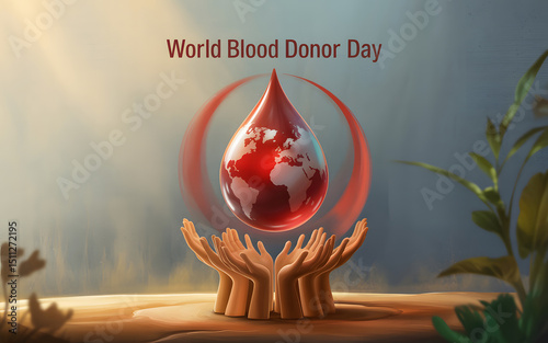 June 14 Blood Donation Day Vector Banner for Healthcare Flyers, Posters, Cards, and Online Promotion