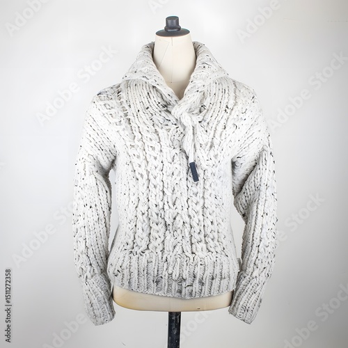 A high quality image of a gray hoodless pullover suiter 