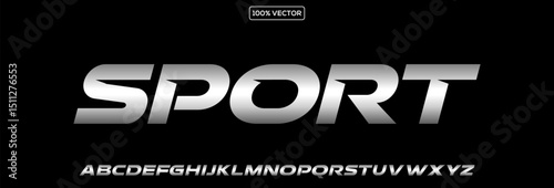 Sport alphabet. Speed sport font, automotive type for modern dynamic logo, headline, auto car branding and merchandise, typography and packaging