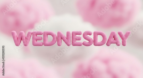 Wednesday Pink Fuzzy Text with Blurred Background