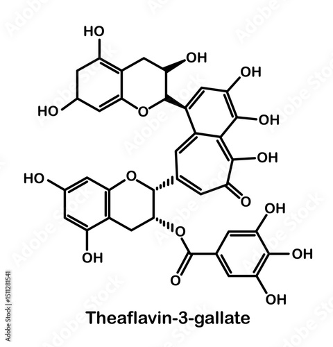 Chemical structure of theaflavin-3-gallate