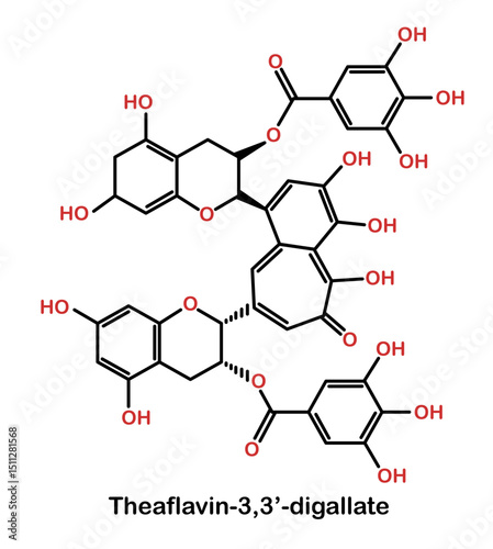 Chemical structure of theaflavin-3,3’-gallate