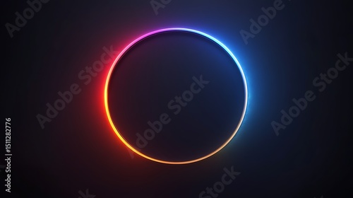 Circle neon glow abstract background