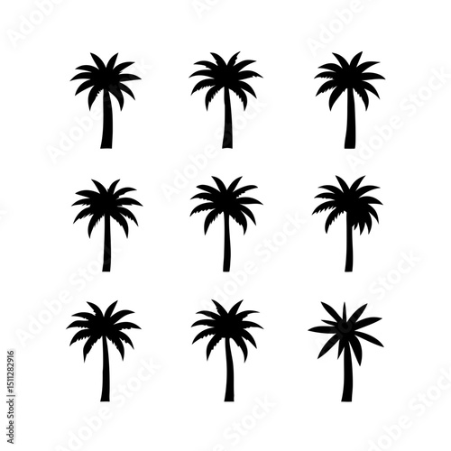 palm tree vector logo icon illustration silhouette photo