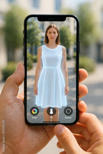 Augmented Reality Dress Fitting with Smartphone - Virtual Fashion Try-On in Bright Daylight